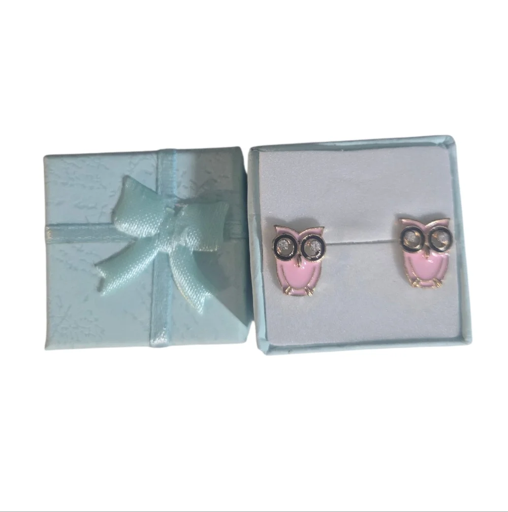 Pink Owl‎ Kid's Earrings